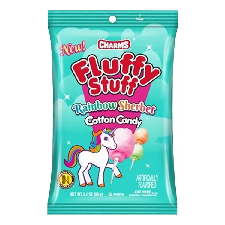 Charms Fluffy Stuff Algodón de Azúcar Sabor Arcoíris 60g OhMyCandyBox