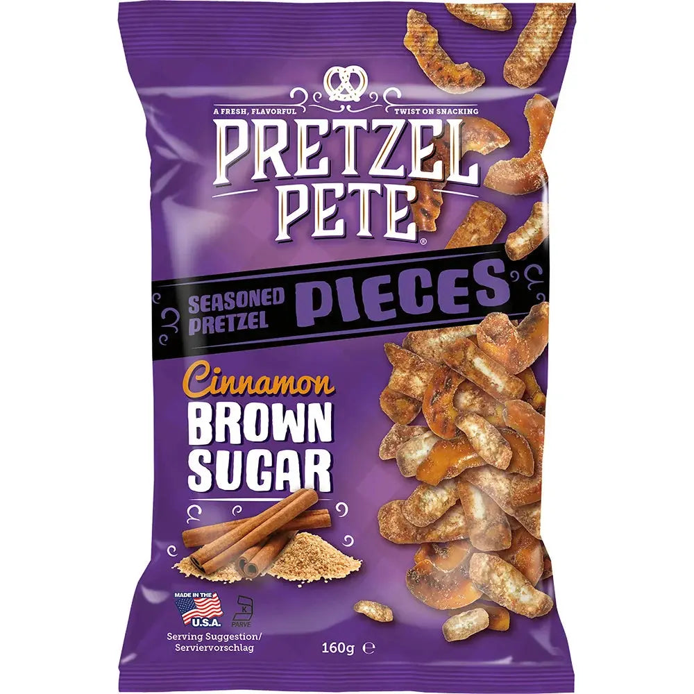 Pretzel Pete Piezas de Canela y Azúcar Moreno 160g OhMyCandyBox