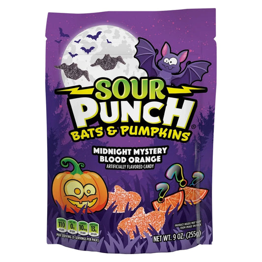 Vrećica bombona Sour Punch Bats & Pumpkins, 255 g, okus krvavo narančasto