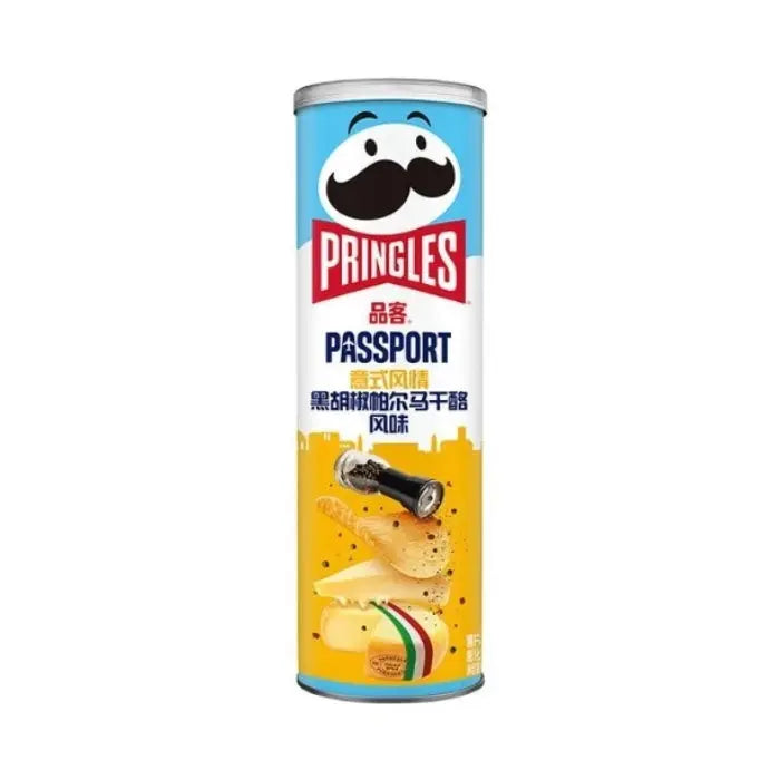 Pringles Estilo Italiano Pimienta Negra y Parmesano 110g OhMyCandyBox