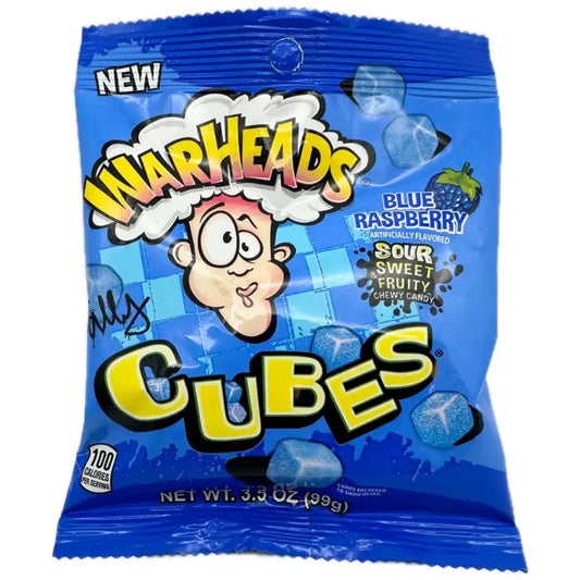 Warheads Cubos de Frambuesa Azul 99g OhMyCandyBox