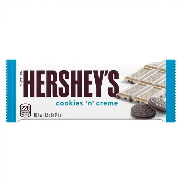 Barra Hershey's Cookies 'n' Creme 43g OhMyCandyBox